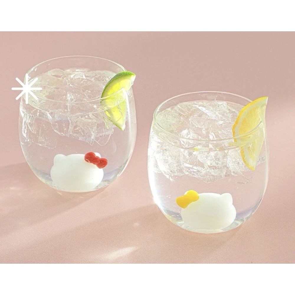 Hello Kitty and Mimmy 3D Icon Short Drinking Glasses‎ 13.5 Oz